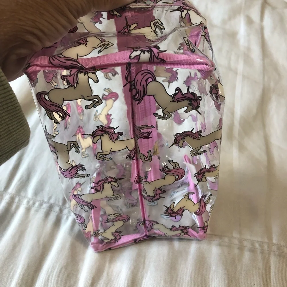 Unicorn Print Clear Cosmetic Bag